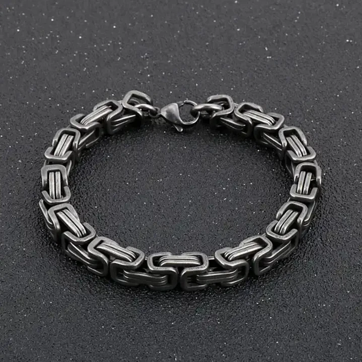 Pulsera Cuadrada Edimburgo 7mm., Acero Inoxidable Vintage 3