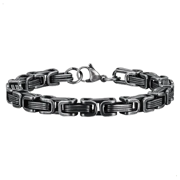 Pulsera Cuadrada Edimburgo 6mm., Acero Inoxidable Vintage 1