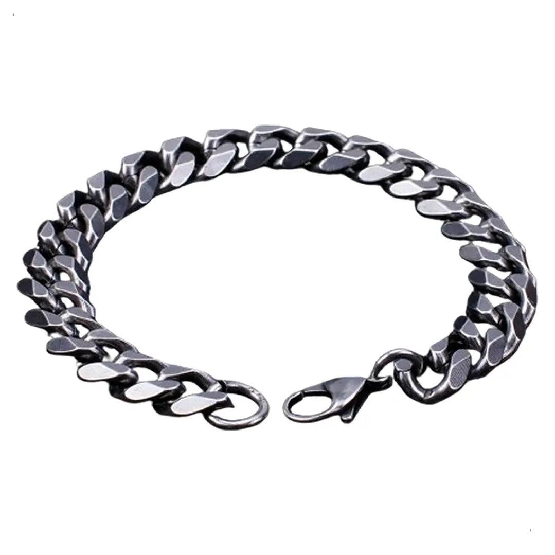 Pulsera Cadena Cubana Vintage 10mm., Acero Inoxidable 1