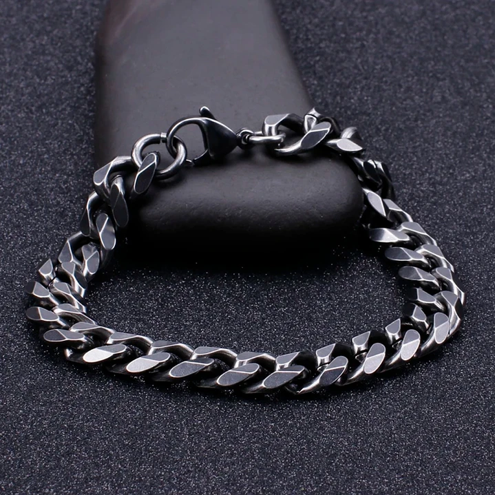 Pulsera Cadena Cubana Vintage 10mm., Acero Inoxidable 7