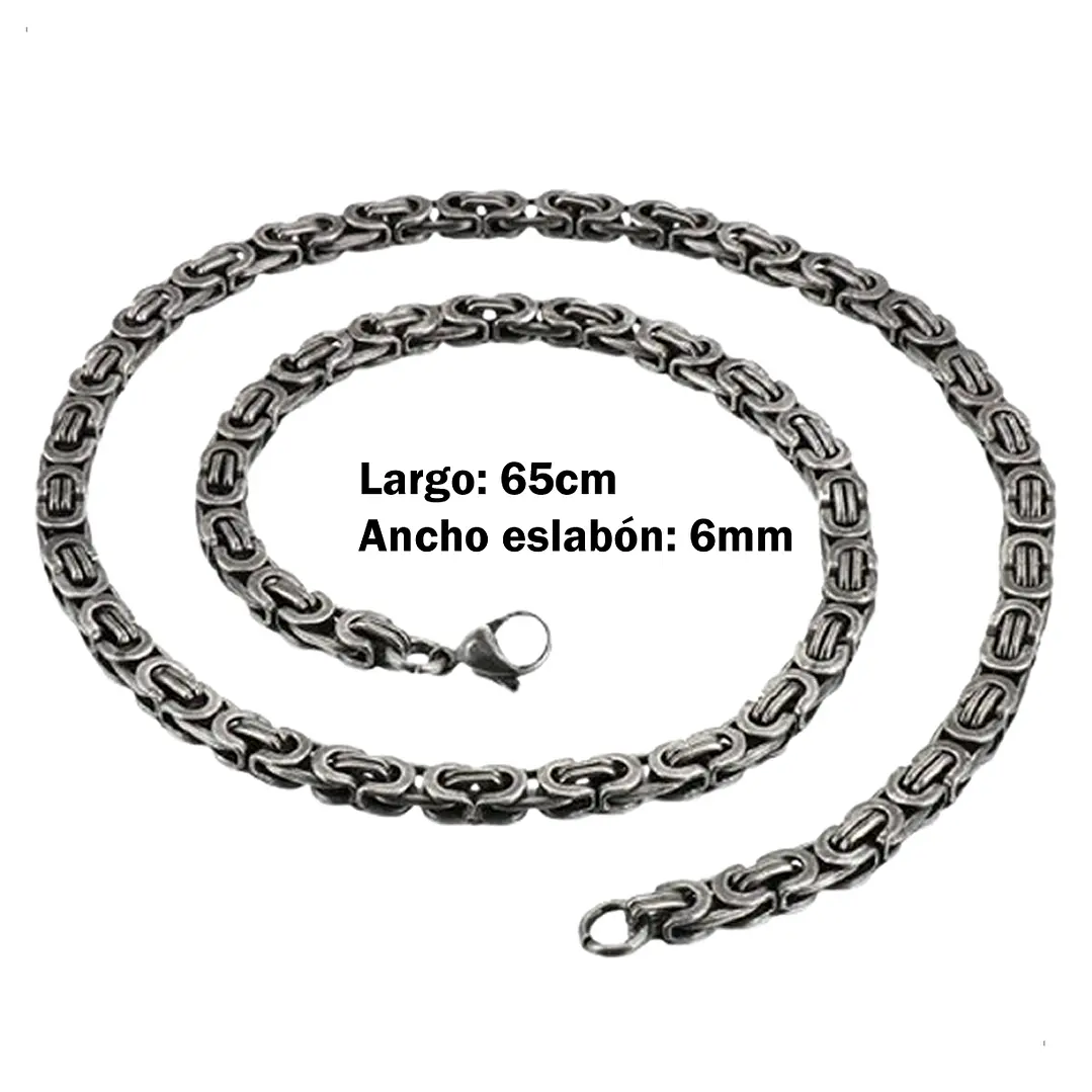 Collar Cadena Milán, Acero Inoxidable Vintage, Hombre 6