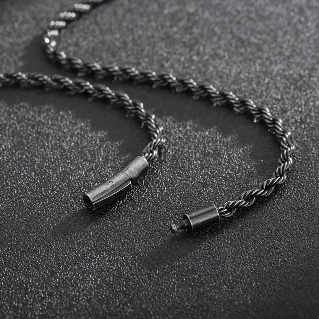 Collar Cadena Turbillón Nápoles, Acero Inoxidable, Hombre 5