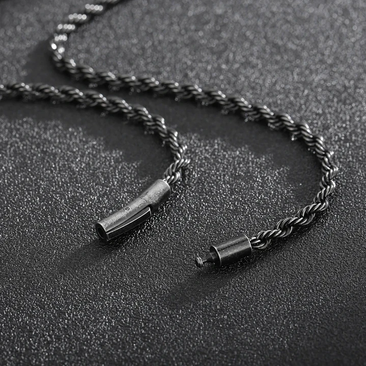 Collar Cadena Turbillón Nápoles, Acero Inoxidable, Hombre 5