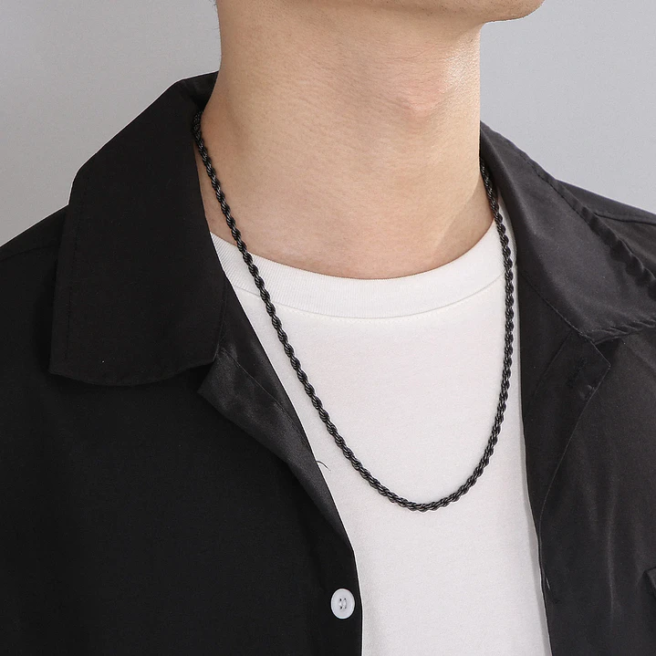 Collar Cadena Turbillón Nápoles, Acero Inoxidable, Hombre 6