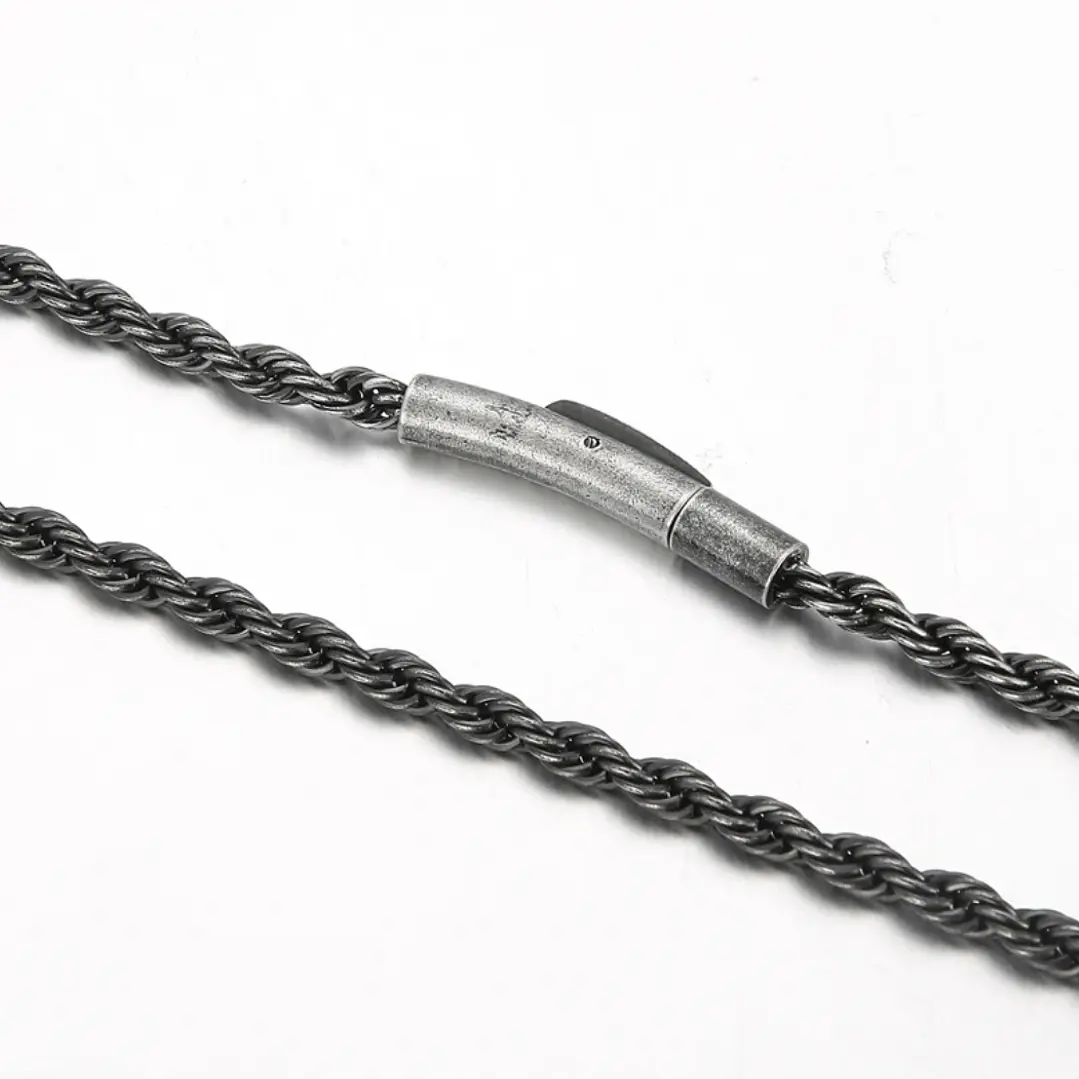 Collar Cadena Turbillón Nápoles, Acero Inoxidable, Hombre 8
