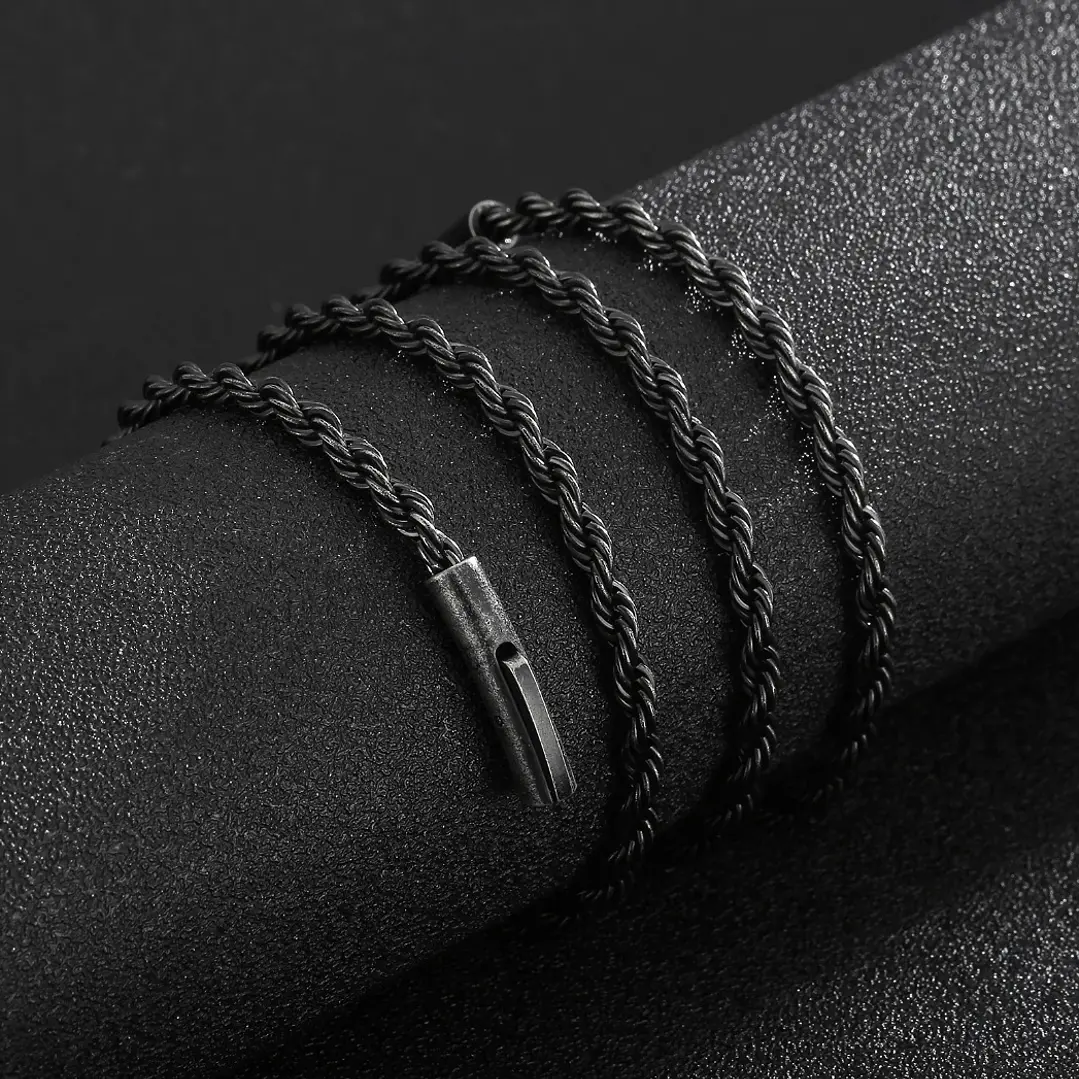 Collar Cadena Turbillón Nápoles, Acero Inoxidable, Hombre 3