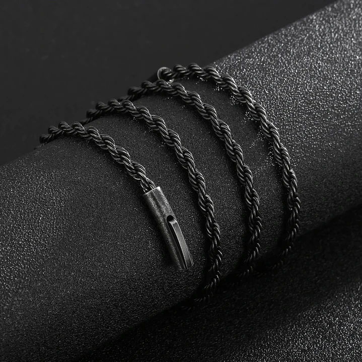 Collar Cadena Turbillón Nápoles, Acero Inoxidable, Hombre 3