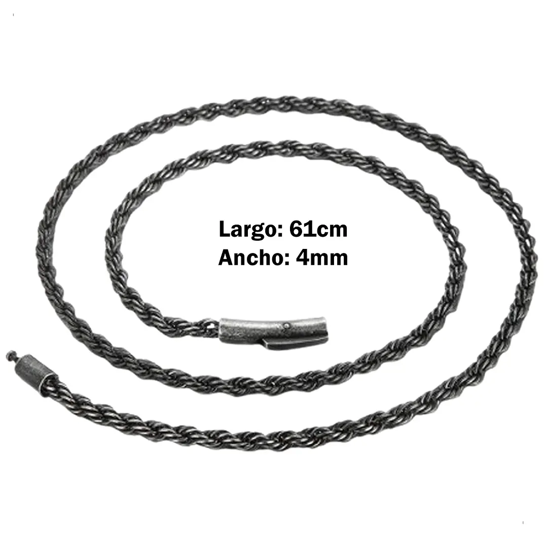 Collar Cadena Turbillón Nápoles, Acero Inoxidable, Hombre 9