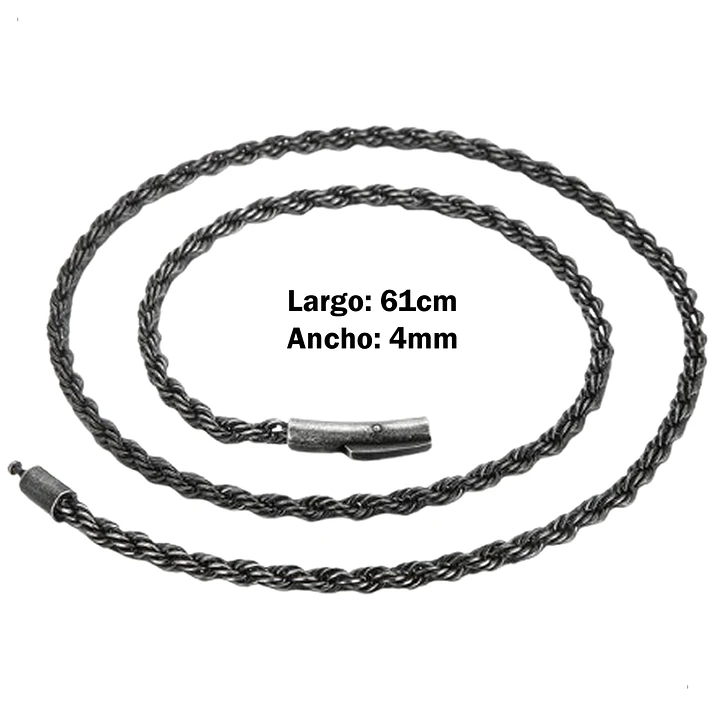 Collar Cadena Turbillón Nápoles, Acero Inoxidable, Hombre 9