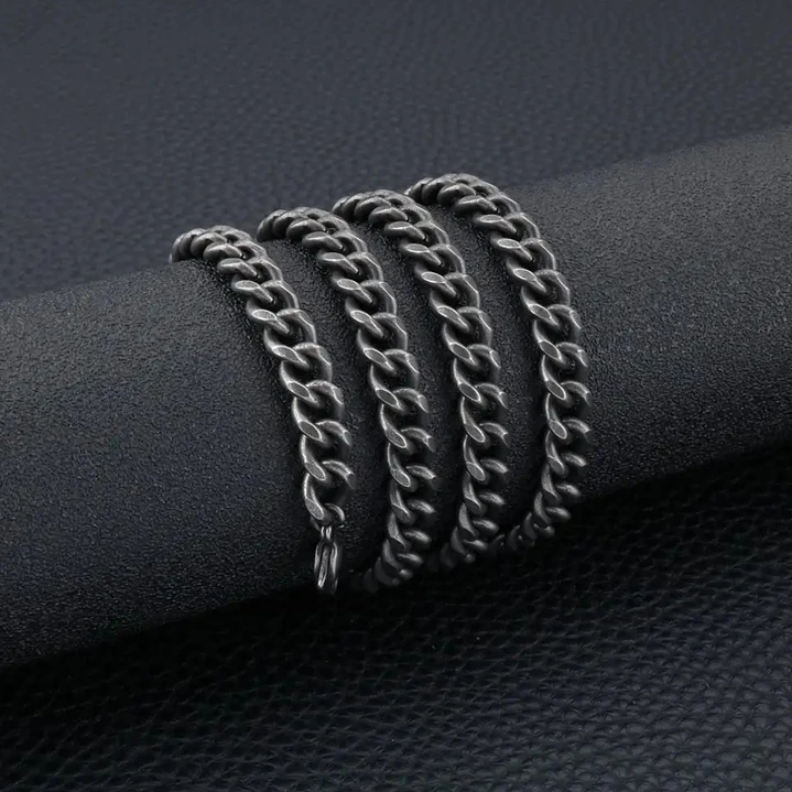 Collar Cadena Cubana 8mm., Acero Inoxidable Vintage, Hombre 3