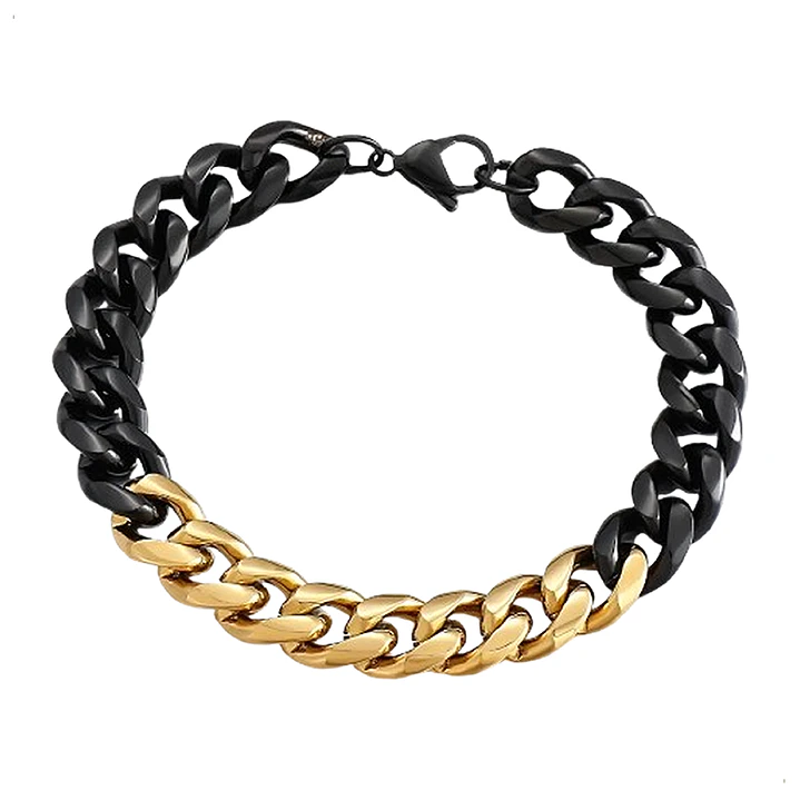 Pulsera Black and Gold, Acero Inoxidable 316L, Hombre 1