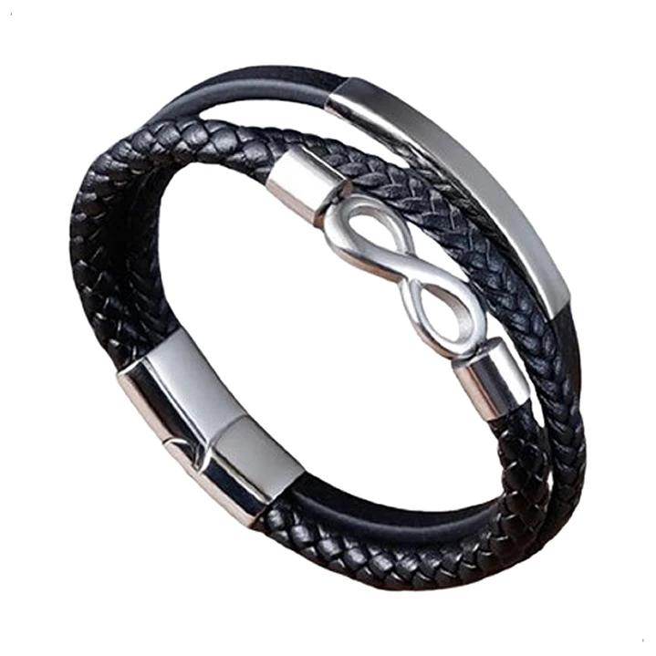 Pulsera Cuero Infinite, Cierre Magnético, Hombre 1