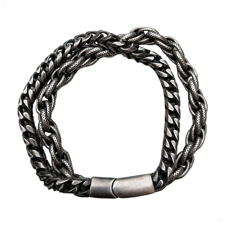 Pulsera Doble Cadena Vedder, Acero Inoxidable, Hombre 1