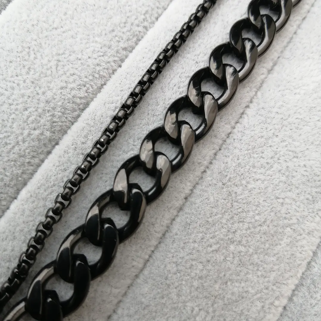 Pulsera Black Kreator, Doble Cadena, Acero Inox., Hombre 4