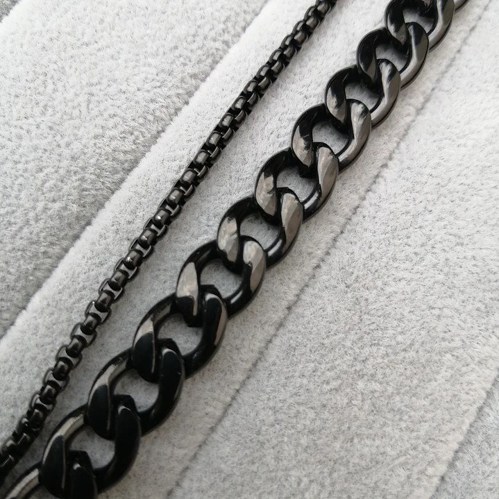 Pulsera Black Kreator, Doble Cadena, Acero Inox., Hombre 4