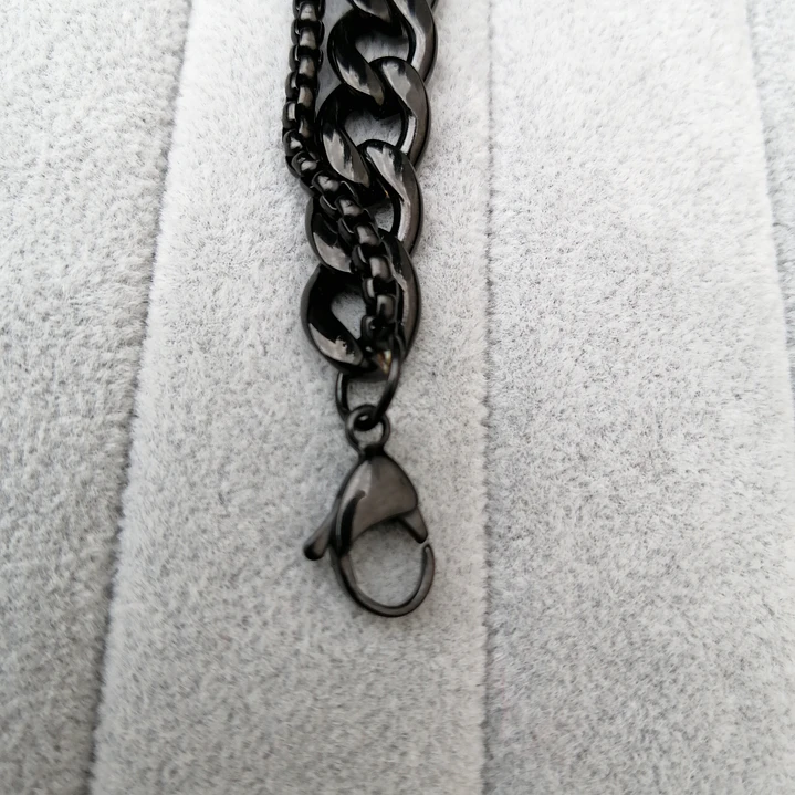 Pulsera Black Kreator, Doble Cadena, Acero Inox., Hombre 5