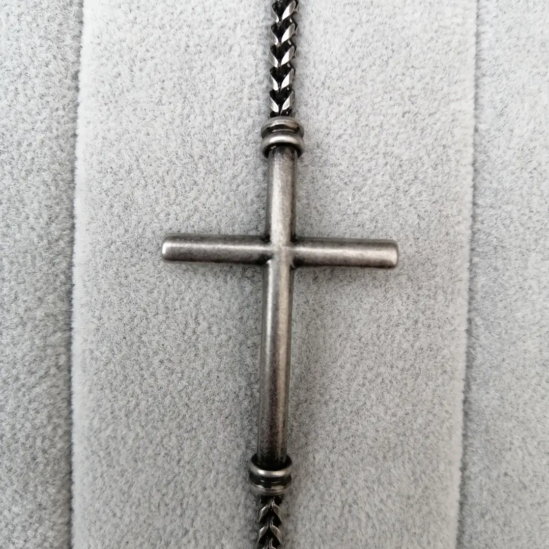 Pulsera Cruz, Acero Inoxidable Vintage, Hombre 6
