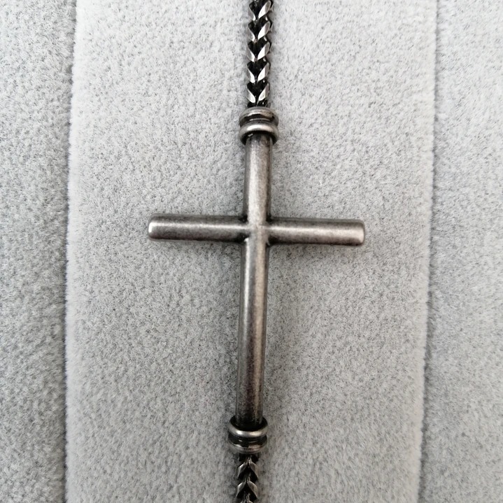 Pulsera Cruz, Acero Inoxidable Vintage, Hombre 6