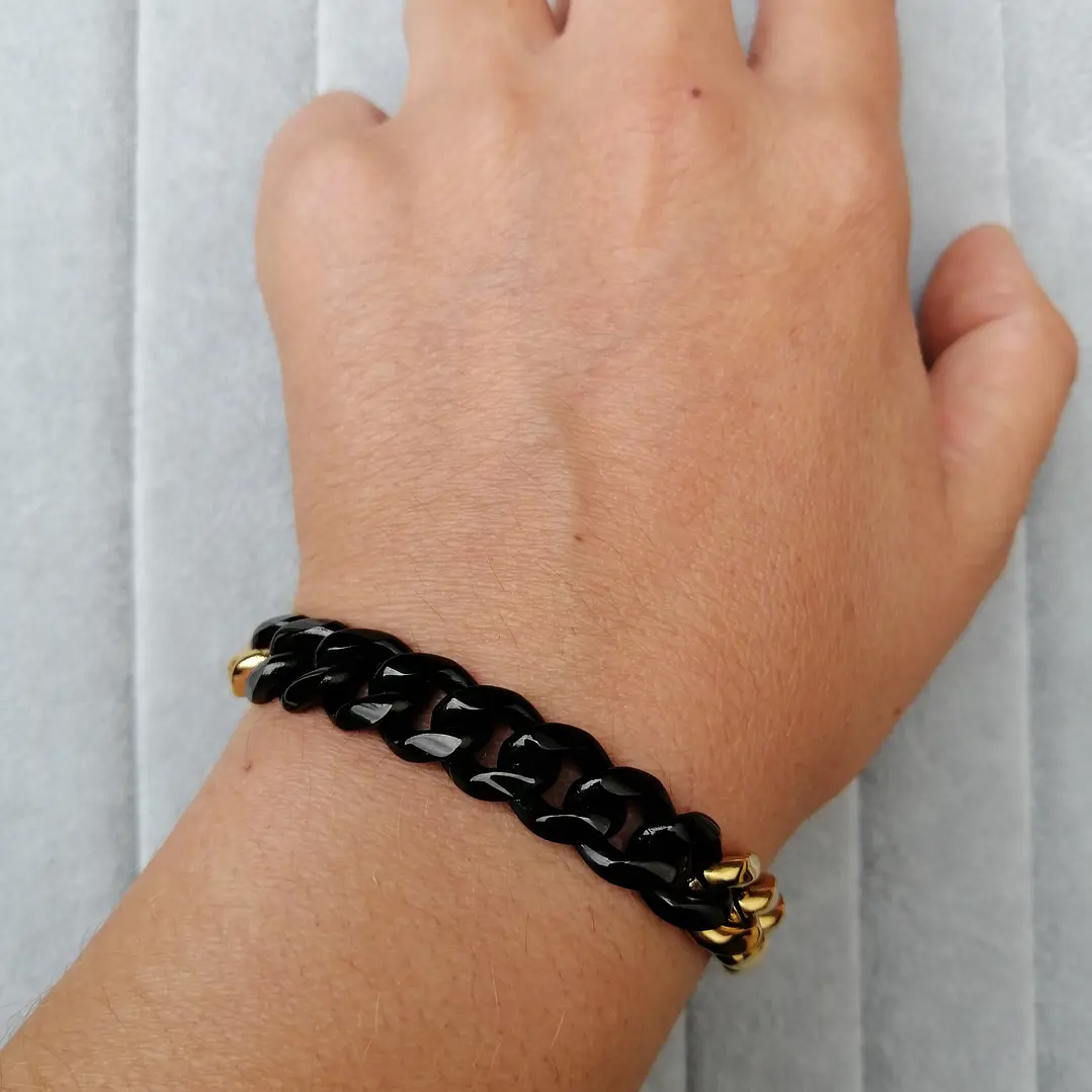 Pulsera Black and Gold, Acero Inoxidable 316L, Hombre 2