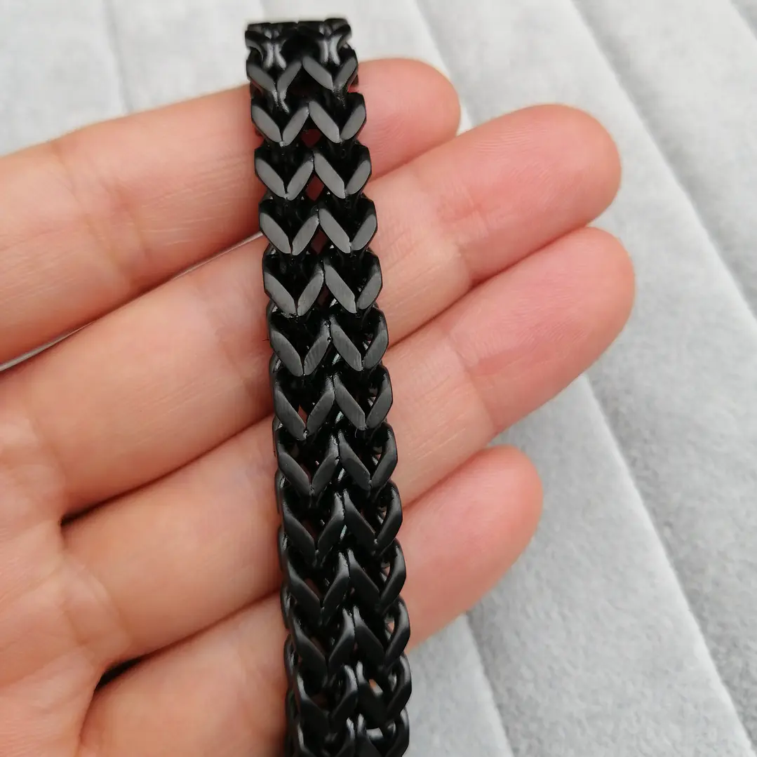 Pulsera Negra Espiga 11mm. Acero Inoxidable, Hombre 4