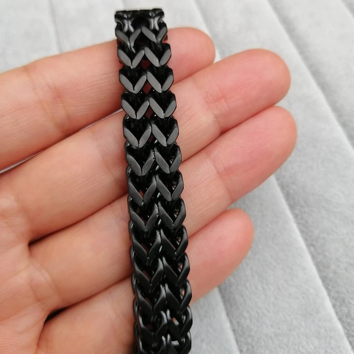 Pulsera Negra Espiga 11mm. Acero Inoxidable, Hombre 4