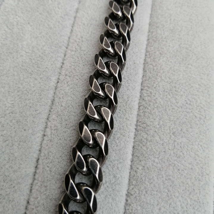 Pulsera Cadena Cubana Vintage 10mm., Acero Inoxidable 4
