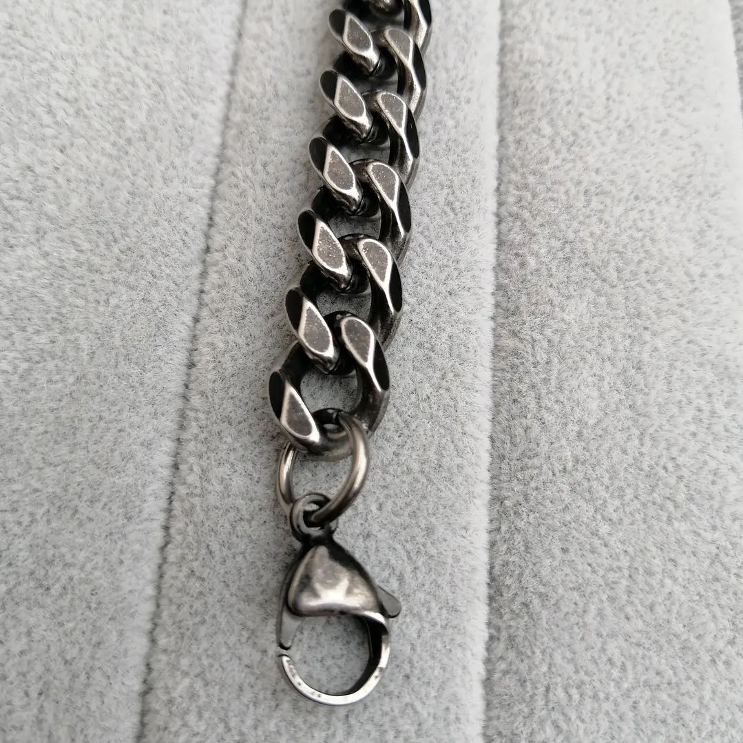 Pulsera Cadena Cubana Vintage 10mm., Acero Inoxidable 5