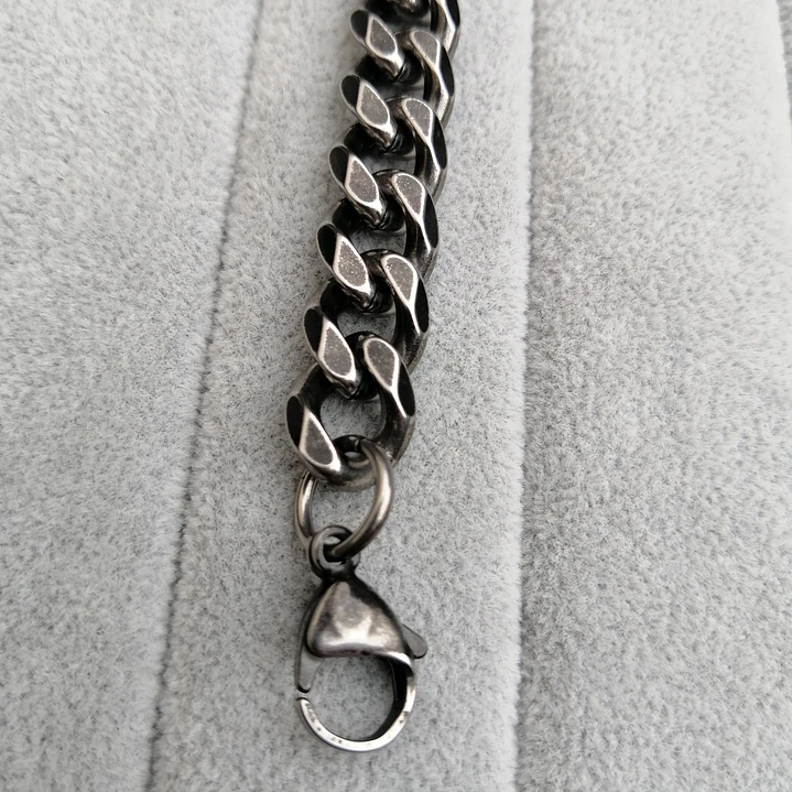 Pulsera Cadena Cubana Vintage 10mm., Acero Inoxidable 5