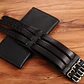 Pulsera Muñequera Cuero Negro Hebilla Ajustable, Hombre - Miniatura 4