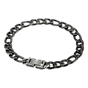Pulsera Cadena 7mm, Acero Inoxidable Envejecido, Hombre