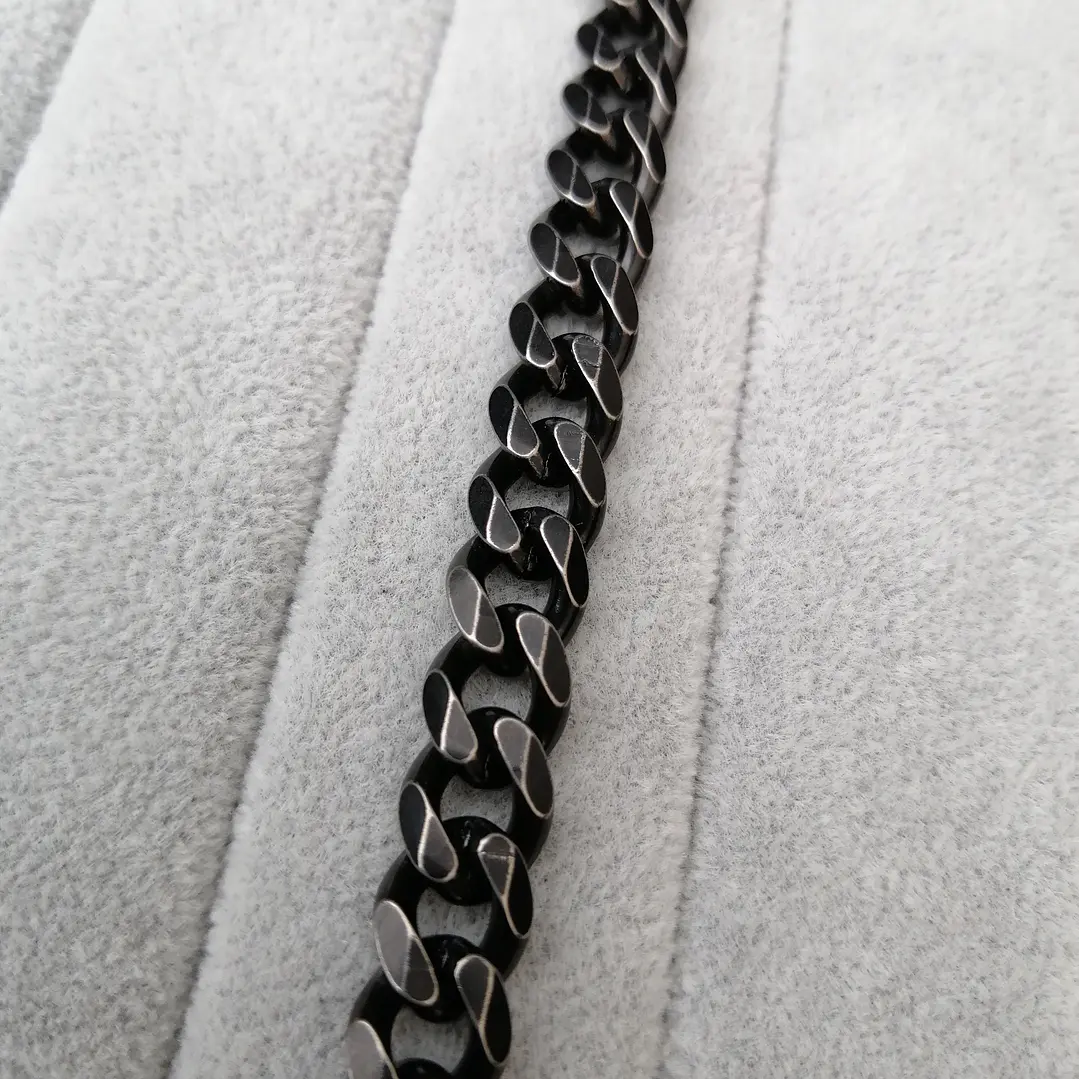 Pulsera Cubana 9mm, Acero Inoxidable Envejecido, Hombre 5