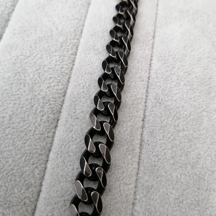 Pulsera Cubana 9mm, Acero Inoxidable Envejecido, Hombre 5