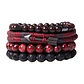 Conjunto Pulseras Piedras Naturales Red and Black, Unisex - Miniatura 1