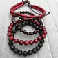 Conjunto Pulseras Piedras Naturales Red and Black, Unisex - Miniatura 4