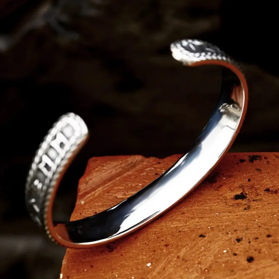 Brazalete Vikingo Runas, Acero Inoxidable Vintage, Hombre Mujer 6