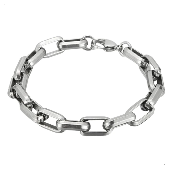 Pulsera Cadena Silver 9mm, Acero Inoxidable, Hombre 1