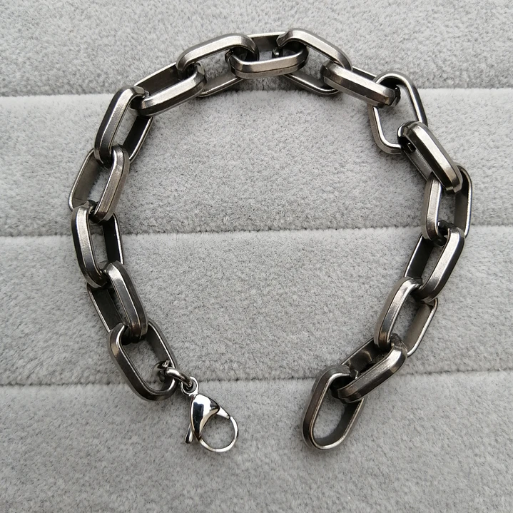 Pulsera Cadena Silver 9mm, Acero Inoxidable, Hombre 3
