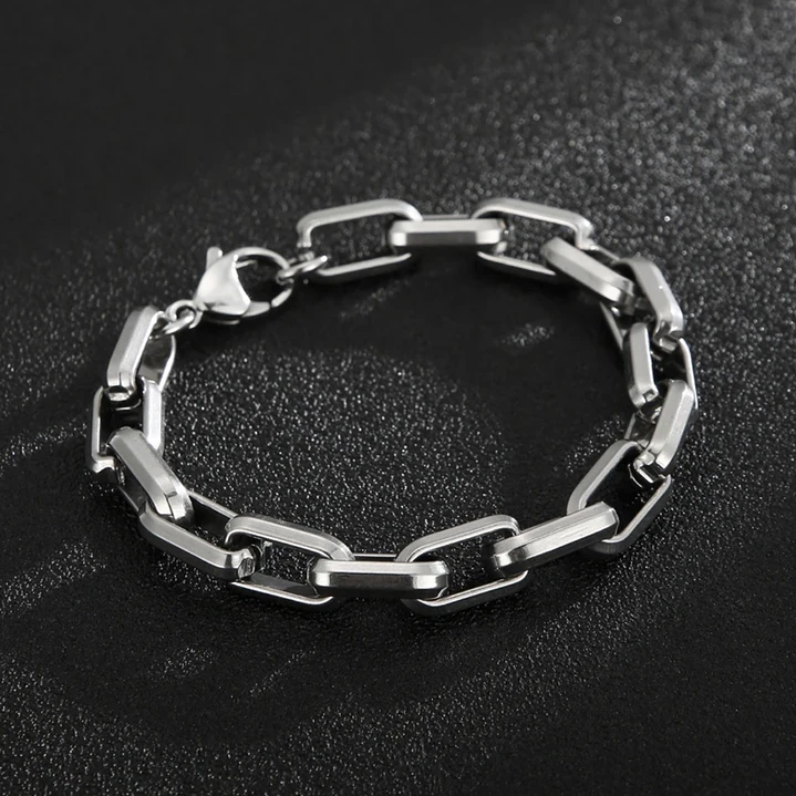 Pulsera Cadena Silver 9mm, Acero Inoxidable, Hombre 2