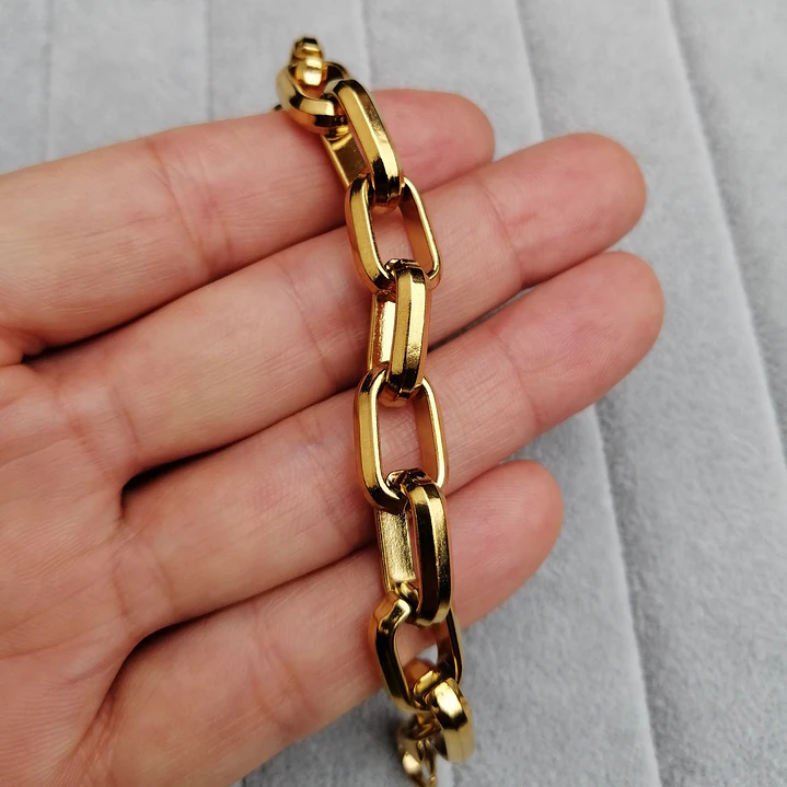 Pulsera Cadena Gold 9mm, Acero Inoxidable, Hombre 3