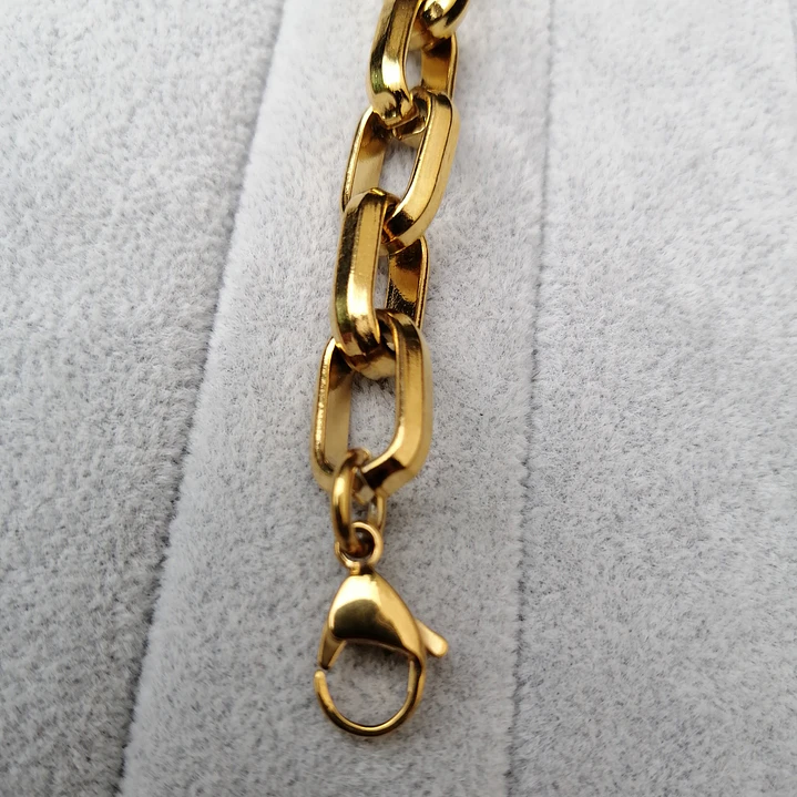 Pulsera Cadena Gold 9mm, Acero Inoxidable, Hombre 4