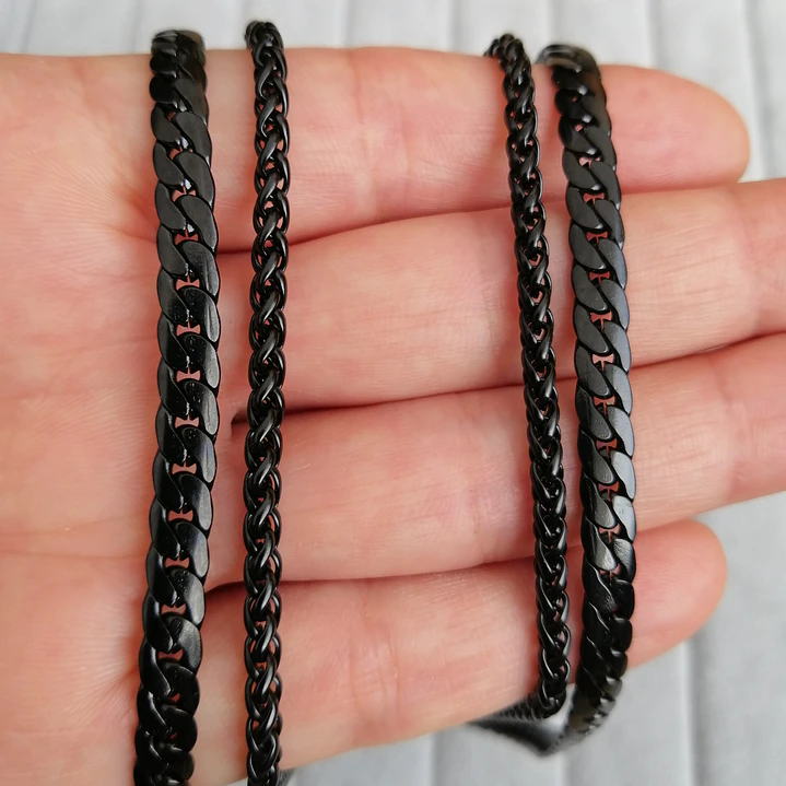 Collar Doble Cadena Con Cruz, Acero Inoxidable, Hombre 4