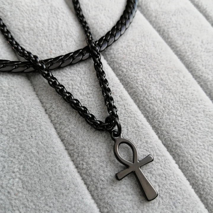 Collar Doble Cadena Con Cruz, Acero Inoxidable, Hombre 2