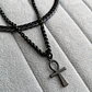 Collar Doble Cadena Con Cruz, Acero Inoxidable, Hombre - Miniatura 2