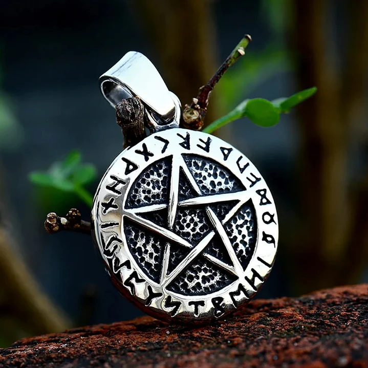 Collar Pentagrama Pequeño, Acero Inoxidable, Hombre Mujer 2