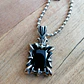 Collar Gótico Diamante Negro Y Acero Inoxidable, Mujer - Miniatura 4