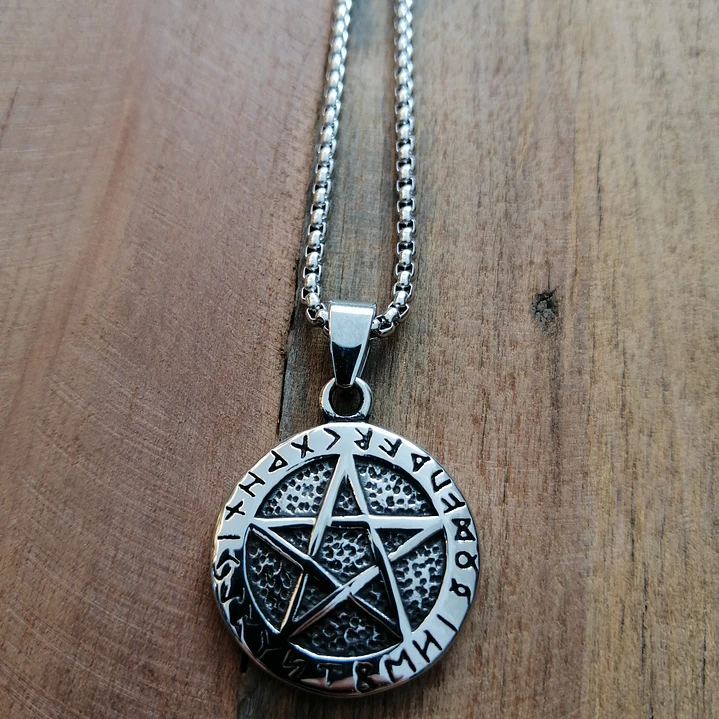 Collar Pentagrama Pequeño, Acero Inoxidable, Hombre Mujer 5
