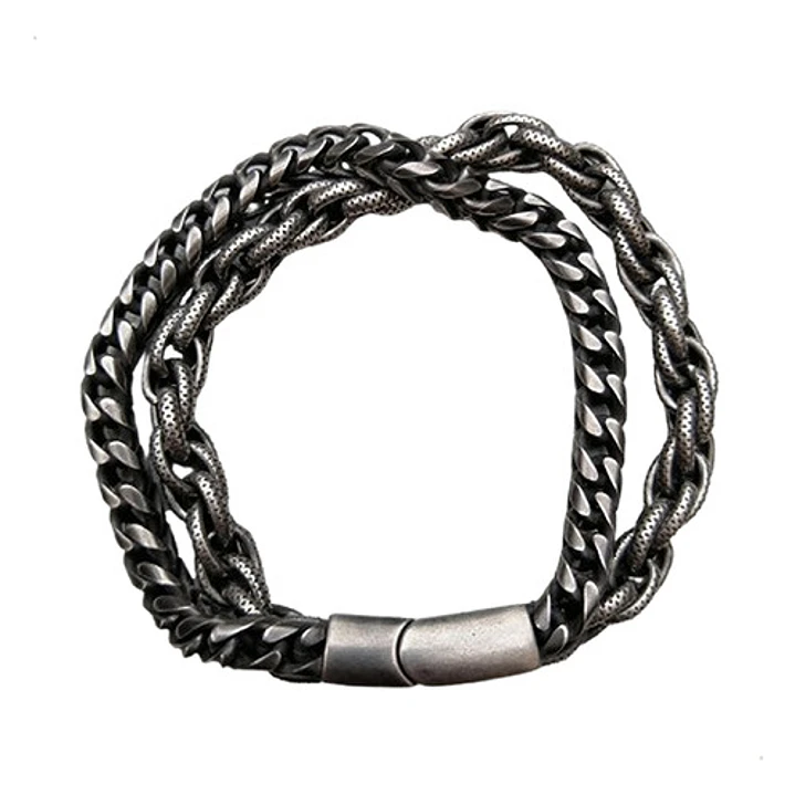 Pulsera Doble Cadena Vedder, Acero Inoxidable, Hombre 1
