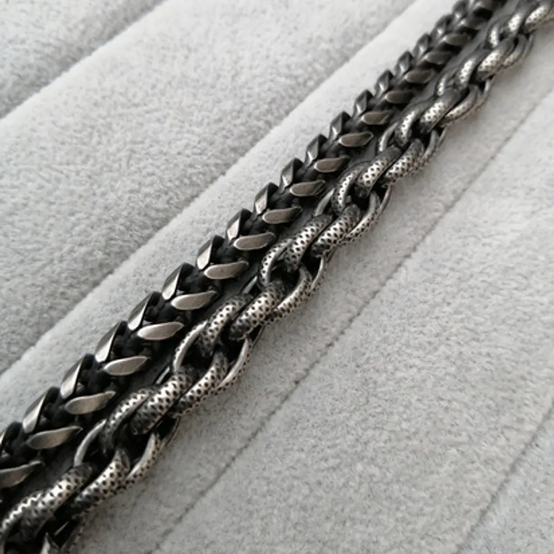 Pulsera Doble Cadena Vedder, Acero Inoxidable, Hombre 6