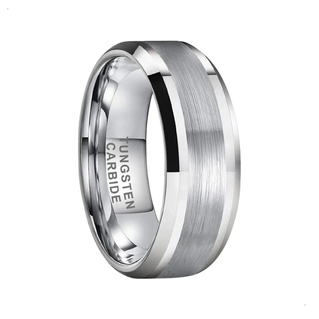 Anillo Tungsteno Eclipse Silver 8mm, Compromiso Premium 1