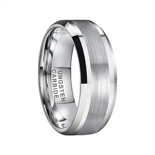 Anillo Tungsteno Eclipse Silver 8mm, Compromiso Premium
